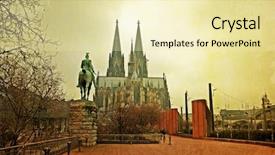  Presentation with gothic - PPT theme enhanced with view of gothic cathedral in cologne germany background and a blonde colored foreground