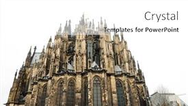  Presentation with cologne - PPT theme featuring view of gothic cathedral in cologne germany background and a white colored foreground