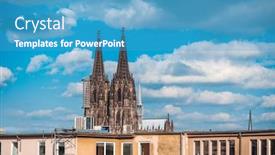  Presentation with gothic - Slide set featuring view-of-gothic-cathedral background and a teal colored foreground