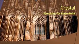 Presentation with gothic cathedral - Presentation design enhanced with view-of-gothic-cathedral background and a tawny brown colored foreground