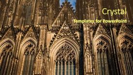  Presentation with gothic cathedral - Beautiful slide set featuring view-of-gothic-cathedral backdrop and a tawny brown colored foreground
