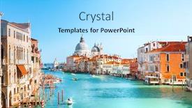  Presentation with canal - Amazing presentation theme having view-of-grand-canal backdrop and a arctic colored foreground