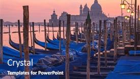  Presentation with canal - Presentation having view-of-grand-canal background and a navy blue colored foreground