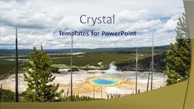  Presentation with spring - Amazing slide set having view-of-grand-prismatic-spring backdrop and a sky blue colored foreground