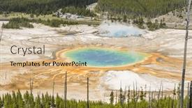  Presentation with spring - Presentation theme having view-of-grand-prismatic-spring background and a  colored foreground