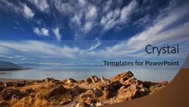  Presentation with salt - Colorful presentation theme enhanced with view of great salt lake backdrop and a teal colored foreground
