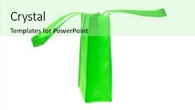 Presentation with recycle - Cool new slide set with view of green shopping bag backdrop and a mint green colored foreground