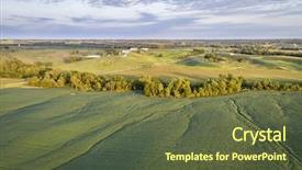  Presentation with soybean - Slide deck featuring view of green soybean fields background and a tawny brown colored foreground