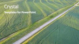  Presentation with soybean - Audience pleasing presentation theme consisting of view of green soybean fields backdrop and a seafoam green colored foreground