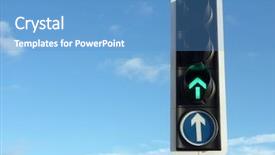  Presentation with green traffic light - Beautiful presentation theme featuring view of green traffic light backdrop and a teal colored foreground