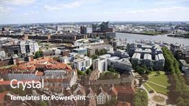  Presentation with hamburg - Presentation featuring view of hamburg germany background and a tawny brown colored foreground