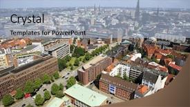  Presentation with hamburg - Presentation enhanced with view of hamburg germany background and a light blue colored foreground