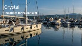  Presentation with marina - Slides with view-of-harbor-and-marina background and a teal colored foreground