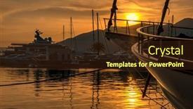  Presentation with marina - Slide set with view-of-harbor-and-marina background and a  colored foreground