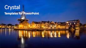  Presentation with harlem night - Colorful slides enhanced with view of harlem cityscape backdrop and a cobalt blue colored foreground