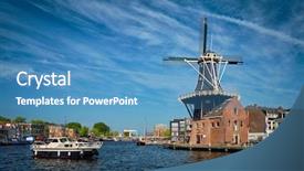  Presentation with harlem - PPT theme enhanced with view of harlem landmark windmill background and a teal colored foreground