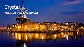  Presentation with harlem night - Theme consisting of view of harlem landmark windmill background and a ocean colored foreground