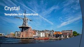  Presentation with harlem - Presentation theme having view of harlem landmark windmill background and a teal colored foreground