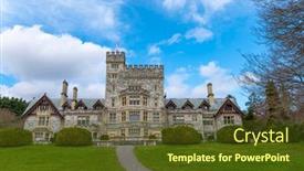  Presentation with british columbia canada - Presentation theme with view-of-hatley-castle-against background and a tawny brown colored foreground