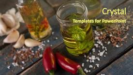  Presentation with oil and gas - Amazing PPT theme having view of herbs with oil backdrop and a tawny brown colored foreground