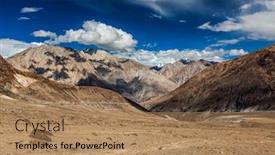  Presentation with ladakh - Beautiful slide deck featuring view-of-himalayas-mountains-near backdrop and a coral colored foreground