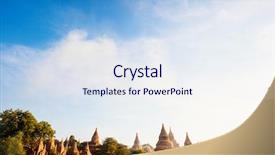  Presentation with myanmar bagan - Presentation theme featuring view of historic buddhist pagoda background and a sky blue colored foreground