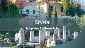  Presentation with old - Colorful PPT theme enhanced with view-of-historic-old-acropolis backdrop and a ocean colored foreground