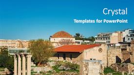  Presentation with old - Cool new presentation design with view-of-historic-old-acropolis backdrop and a teal colored foreground