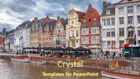  Presentation with belgium - PPT theme with view-of-historical-center background and a violet colored foreground