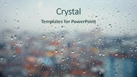  Presentation with rain - Amazing PPT theme having view of houses and rain backdrop and a sky blue colored foreground