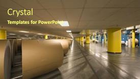  Presentation with newspaper - Slide deck enhanced with view-of-huge-rolls background and a tawny brown colored foreground