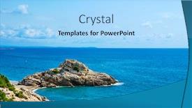  Presentation with rock - Cool new PPT theme with view-of-illot-del-torn backdrop and a light blue colored foreground