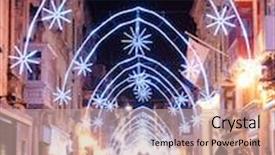  Presentation with malta - Presentation enhanced with view of illuminated merchants street background and a soft green colored foreground