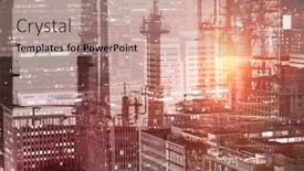  Presentation with illuminated - Amazing presentation design having view of industry against illuminated building in city at night backdrop and a coral colored foreground