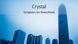  Presentation with hong kong finance - Cool new theme with view of international landmark two backdrop and a  colored foreground