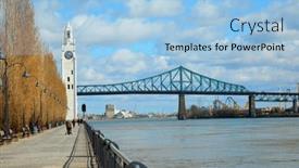  Presentation with canada - PPT theme having view-of-jacques-cartier-bridge background and a light blue colored foreground