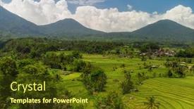  Presentation with bali - Presentation theme having view-of-jatiluwih-rice-terrace background and a tawny brown colored foreground