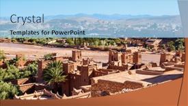  Presentation with ait - PPT theme enhanced with view-of-kasbah-ait-ben background and a light blue colored foreground