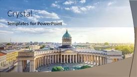  Presentation with st. petersburg - Cool new theme with view of kazan cathedral in st petersburg backdrop and a light blue colored foreground