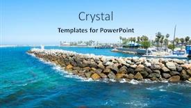  Presentation with king - PPT layouts featuring view-of-king-harbor-breakwater background and a light blue colored foreground