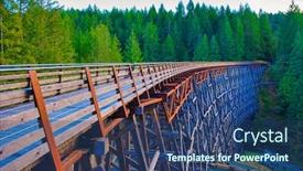  Presentation with railroad - Presentation theme consisting of kinsol trestle wooden railroad background and a ocean colored foreground