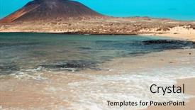  Presentation with montana - Audience pleasing PPT layouts consisting of beach in la graciosa island backdrop and a soft green colored foreground
