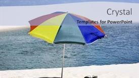  Presentation with sand dunes - Beautiful presentation design featuring view-of-lagoa-azul backdrop and a light blue colored foreground