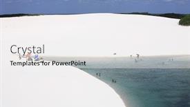  Presentation with brazil - Audience pleasing presentation consisting of view of lagoa azul in desert sand dunes of the lencois maranheses national park in brazil backdrop and a white colored foreground