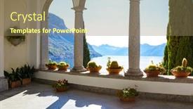  Presentation with arches - Theme with view-of-lake-como background and a coral colored foreground