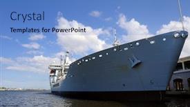  Presentation with ship - Amazing presentation having view-of-large-ship-docked and a teal colored foreground