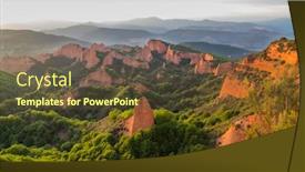  Presentation with mining - Audience pleasing slide deck consisting of view-of-las-medulas-historic backdrop and a tawny brown colored foreground