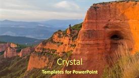  Presentation with mining - Amazing PPT theme having view-of-las-medulas-historic backdrop and a tawny brown colored foreground