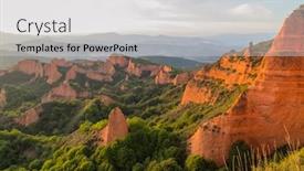  Presentation with mining - PPT layouts having view-of-las-medulas-historic background and a light gray colored foreground