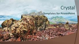  Presentation with lava - Slide deck featuring view of lava and violcano batur bali background and a sky blue colored foreground
